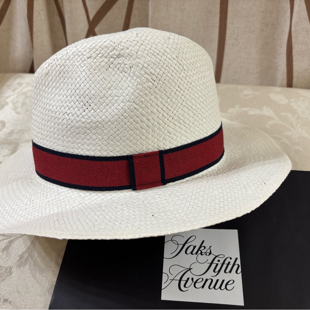🆕 Saks Fifth Avenue Straw Hat, Made in Italy🇮🇹👒 - Picture 2 of 6